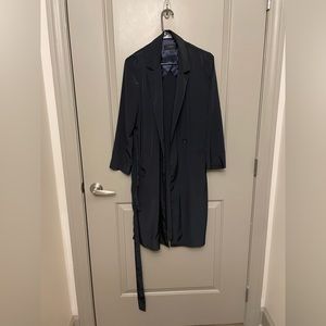 J. CREW BLACK LIGHTWEIGHT TRENCH COAT